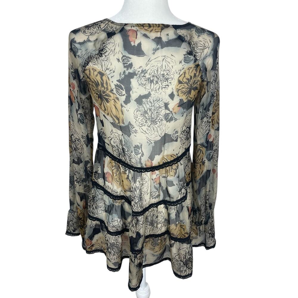 Johnny Was 4 Love & Liberty Silk Floral Tunic Top Size XS Whimsy Fairy FLAW - Picture 7 of 13